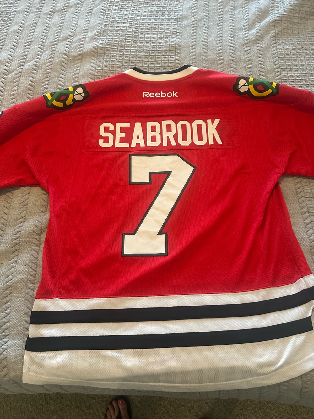 Reebok Chicago Blackhawks Brent Seabrook Red #7 NHL Hockey Jersey